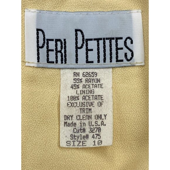Peri Petites Short Sleeve Shirt Dress Womens 10 Yellow With Embroidered Flower - Picture 6 of 6